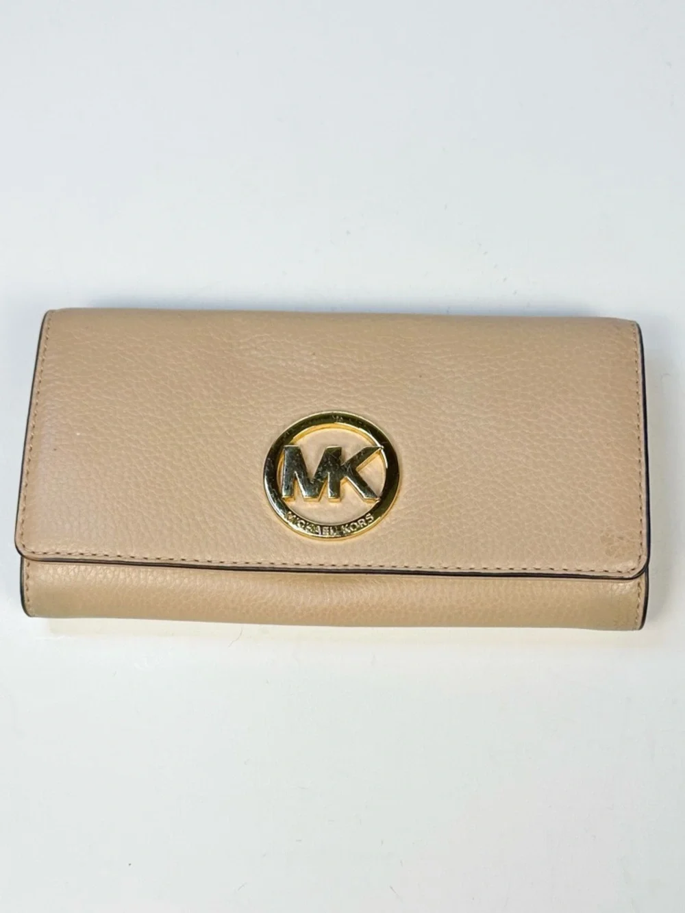 Michael Kors Fulton Carryall Wallet Tan Pebbled Leather
